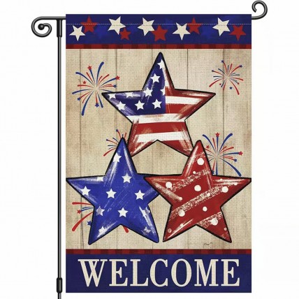 70MQW59309 Red, White, And Blue Stars double sided garden flag 70MQW59309 Red, White, And Blue Stars double sided garden flag