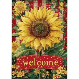 80M5355G04 Sunflowers American Flag Patriotic Garden Flag