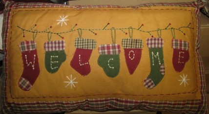 Christmas Decor XF1136 - Welcome Stocking Pillow 